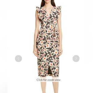 Rebecca Taylor Kamea Floral Faux Wrap Dress 4